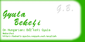 gyula bekefi business card